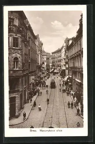 AK Brünn / Brno, Masarykova ulice, Strassenbahn
