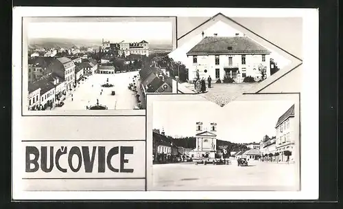 AK Bucovice, Sokol, Kostel, Zámek