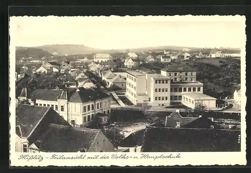 AK Misslitz, Teilansicht mit Volks- u. Hauptschule
