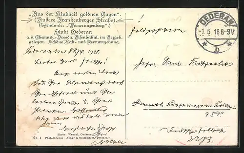 AK Oederan, Kinder auf der äusseren Frankenberger Strasse