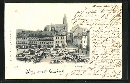 AK Annaberg, Marktplatz mit Geschäft