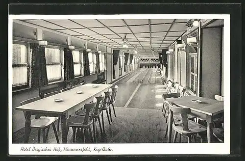 AK Flammersfeld, Hotel Bergischer Hof, Kegelbahn