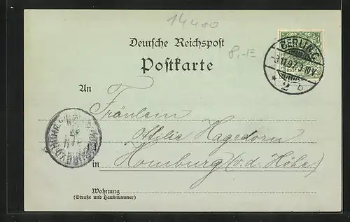 Mondschein-AK Potsdam, Blick auf die Glienicker Brücke