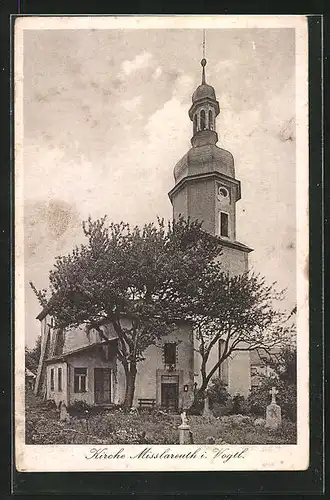 AK Misslareuth i. Vogtl., Örtliche Kirche mit Friedhof