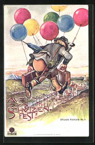 AK St. Gallen, Schützenfest, Fliegender Schütze an Ballons