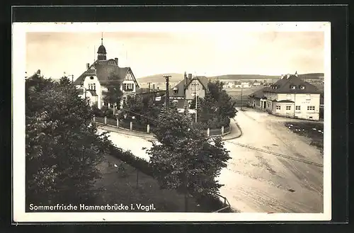 AK Hammerbrücke i. Vogtl., Strassenpartie mit Gasthof