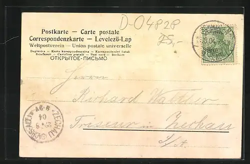 AK Schmölln, Das neue Heim der Schmöllner Schützengesellschaft erbaut 1903 mit Ernst Agnes-Turm