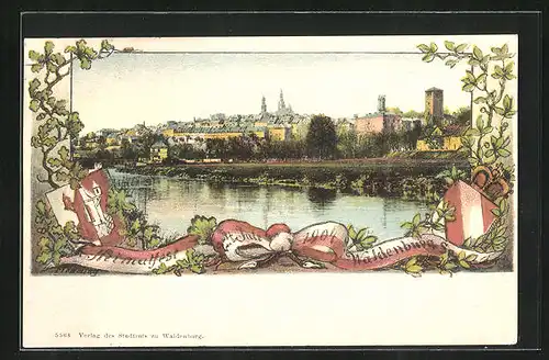 AK Waldenburg, Heimatfest 1904, Festpostkarte
