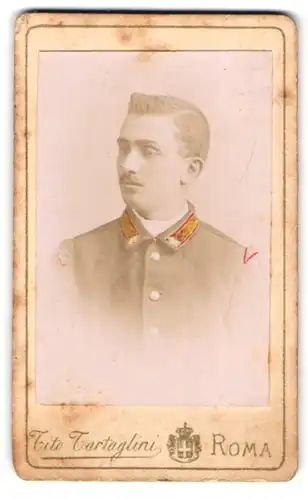 Fotografie Tito Tartaglini, Roma, Via Panisperna 219, Junger Soldat im Portrait