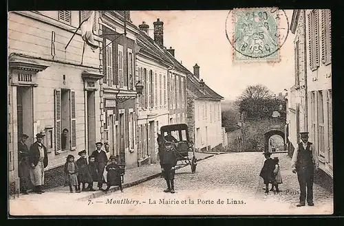 AK Montlhéry, La Mairie et la Porte de Linas