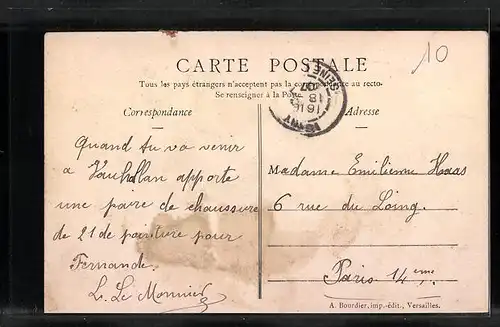 AK Igny, Route de Versailles et halte