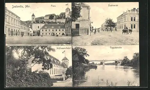AK Joslowitz, Znaimerstrasse, Thayabrücke, Platz