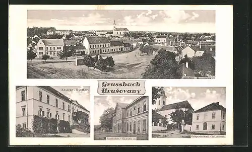 AK Hrusovany, Klaster, Nadrazni ul., Val. pomnik