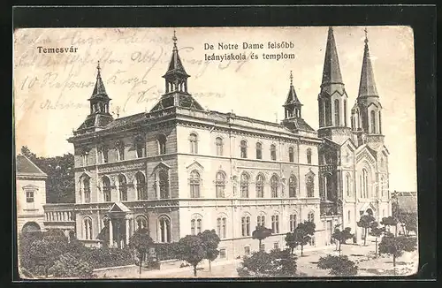 AK Temesvár, De Notre Dame felsöbb leanyiskola es templom