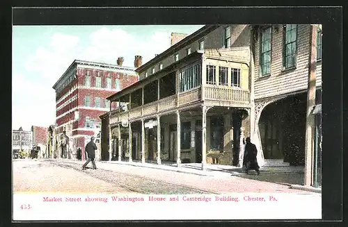AK Chester, PA, Market Street showing Washington House and Cambridge Building