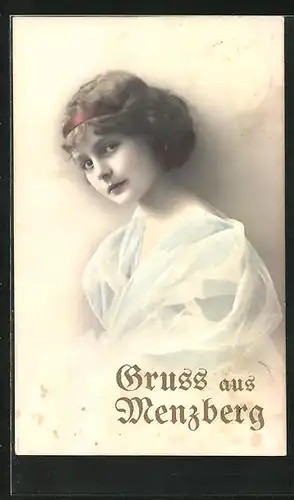AK Menzberg, Junge Dame im Tüllkleid