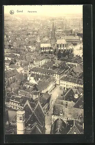 AK Gand, Panorama mit Kirchturm