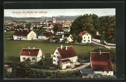 AK Kempten i. Allgäu, Ortsansicht mit Alpen