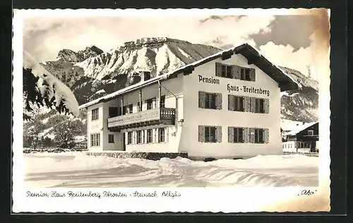 AK Pfronten, Hotel Haus-Breitenberg im Winter