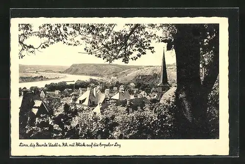 AK Linz a. Rhein, Blick über Stadt auf Erpeler Ley