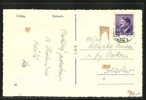 AK Göding / Hodonin, Skola, Radníce, Hochzeitspaar