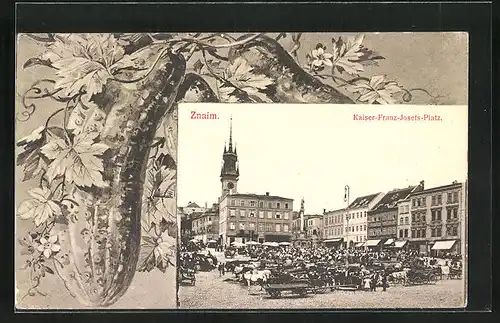 AK Znaim /Znojmo, Markt am Kaiser-Franz-Josef-Platz