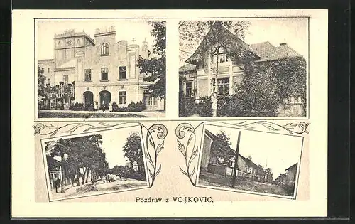 AK Vojkovice, Schloss, Strassenpartie, Schule