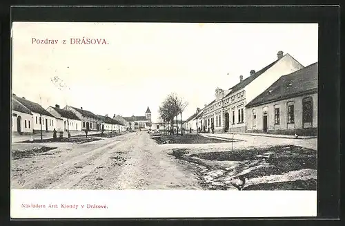 AK Drasov, Strasse durch den Ort