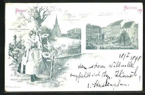 AK Brünn / Brno, Ev. Kostel, Zmsky Dum, Zelny trh