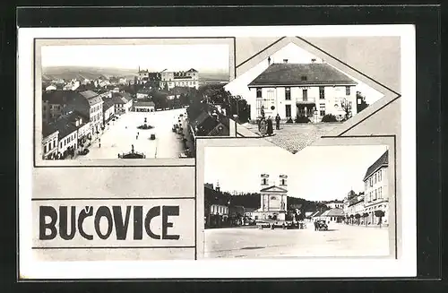 AK Bucovice, Platz, Turnhalle, Kirche