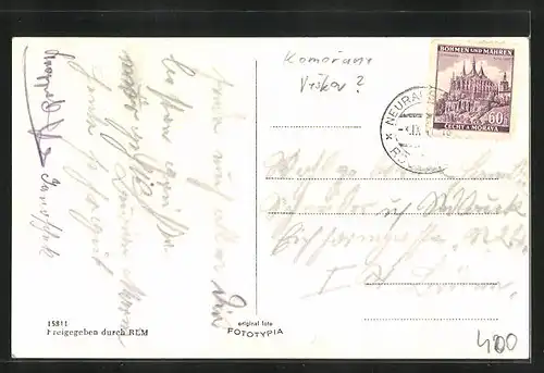 AK Gundrum, Kirche, Strassenpartie mit Gebäudeansicht, Ortspartie