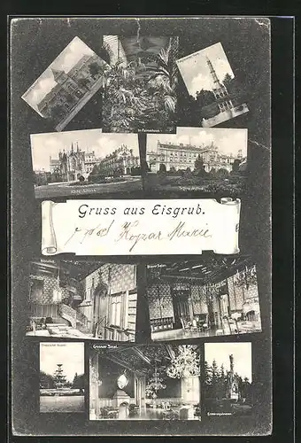 AK Eisgrub, Gemeinde Gasthof, Babylonischer Thurm, Chinesischer Brunnen