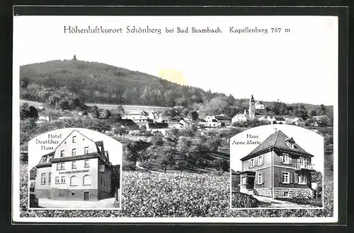 AK Schönberg b. Bad Brambach, Kappellenberg, Haus Anne Marie, Hotel Deutsches Haus