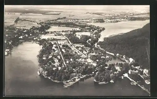 AK Woltersdorf bei Erkner, Ortsansicht, Fliegeraufnahme