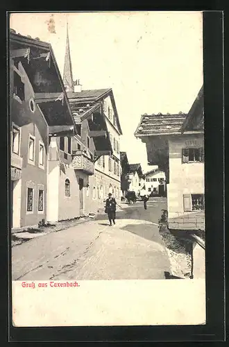 AK Taxenbach, Strassenpartie mit Gebäudeansicht