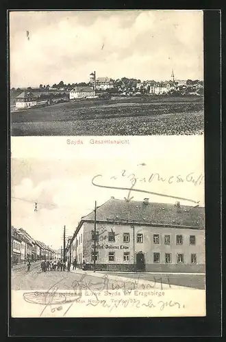 AK Sayda, Gasthof goldener Löwe, Gesamtansicht
