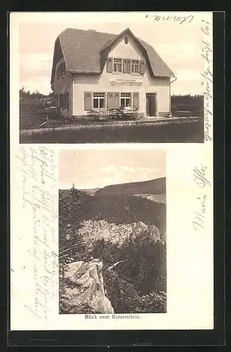 AK Pobershau i. Erzgeb., Gasthaus Bergschänke zum Katzenstein