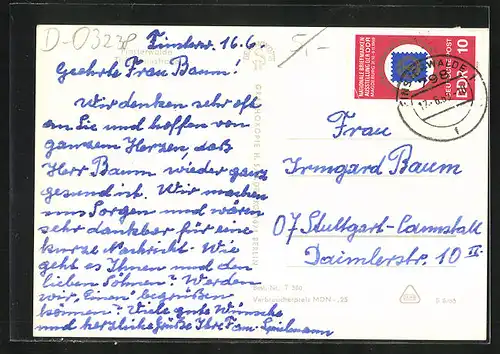 AK Finsterwalde, Strassenpartie der Thälmannstrasse