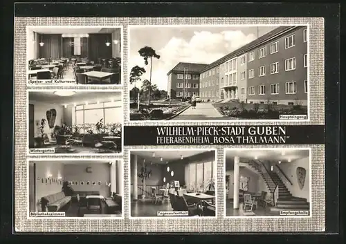 AK Guben, Gesamtansicht des Feierabendheims Rosa Thälmann