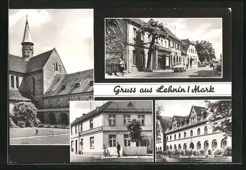 AK Lehnin /Mark, Friedenstrasse, Kirche, Gasthaus Klosterhof