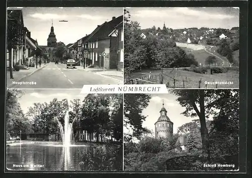 AK Nümbrecht, Hauptstrasse, Schloss Homburgt, Haus am Weiher