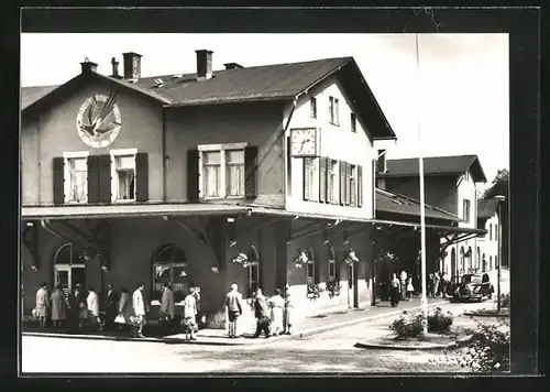 AK Bad Elster, Teilansicht des Bahnhofes