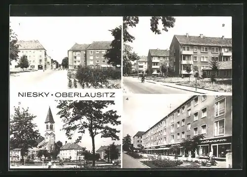 AK Niesky /Oberlausitz, Zinzendorfplatz, Strasse der Befreiung, AWG-Siedlung Gersdorfstrasse