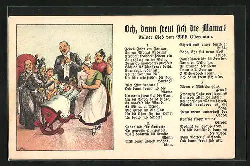 AK Kölner Lied Och, dann freut sich die Mama! von Willi Ostermann