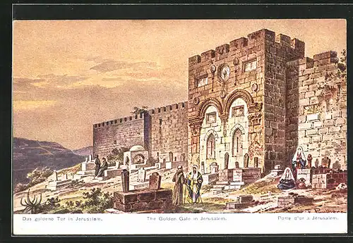 Künstler-AK Friedrich Perlberg: Das Goldene Tor in Jerusalem