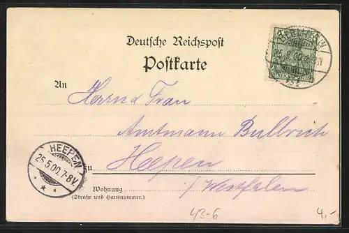 AK Berlin, Gruss von der Hochzeitstafel 1900, Brautpaar