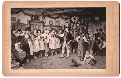 Fotografie Gustav Lohse, Dresden, Gemälde: Die Tanzpause nach Vautier, Tracht