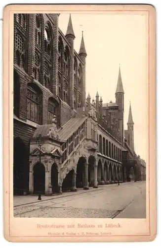 Fotografie J. Nöhring, Lübeck, Ansicht Lübeck, Breitestrasse am Rathaus