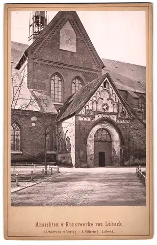 Fotografie J. Nöhring, Lübeck, Ansicht Lübeck, Portal des Dom's zu Lübeck
