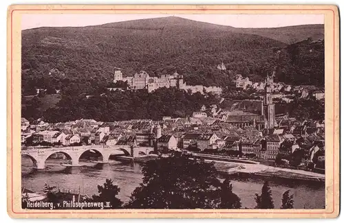 Fotografie unbekannter Fotograf, Ansicht Heidelberg, Stadtansicht mit Kathedrale & Schloss